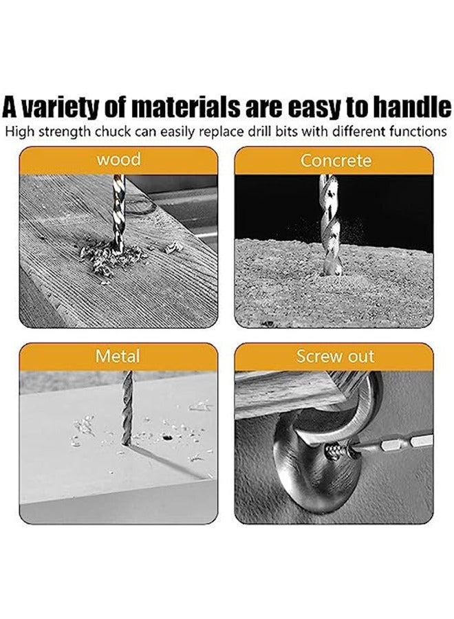WEMART 48V Cordless Drill, Two Li-Ion Batteries and Fast Charger, 3/8" Drill Kit, 25+3 Position Clutch, LED Work Light, Variable Speed ​​Drill, 186 lbs of Torque, 24 Accessories + 32-Piece Drill Bit Box - Image 5