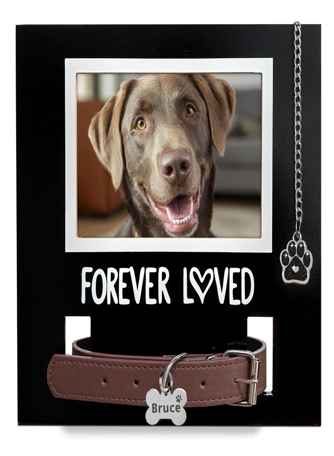 MYPAWLETS Dog/Cat Collar Memorial Frame with Paw Print Charm,Pet Loss Sympathy Gift,Pets Memorial Gift for Loss of Dog,Forever Loved Pet Keepsake Frame,Dogs Passing Away Gifts - Image 1