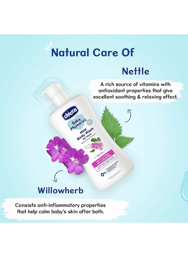 شيكو غسول الجسم اللطيف Baby Moments - للاسترخاء، 500 مل | مع نبات القراص وعشبة الصفصاف | تركيبة لا تسبب الدموع مع مكونات طبيعية لبشرة رطبة | خالٍ من الفينوكسي إيثانول والبارابين وكبريتات لوريل - Image 5