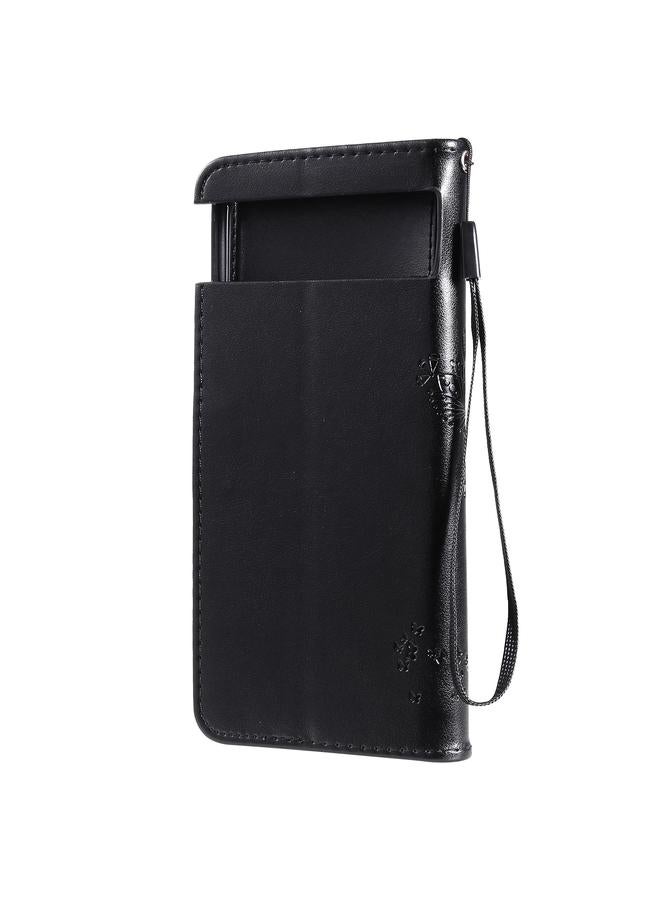 اس-توب جراب لهاتف Google Pixel 6، جراب جلدي أفقي قابل للطي بنقشة شجرة وقط مع حامل وفتحات للبطاقات ومحفظة وحبل تعليق - Image 3