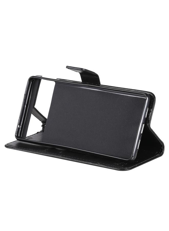 اس-توب جراب لهاتف Google Pixel 6، جراب جلدي أفقي قابل للطي بنقشة شجرة وقط مع حامل وفتحات للبطاقات ومحفظة وحبل تعليق - Image 5