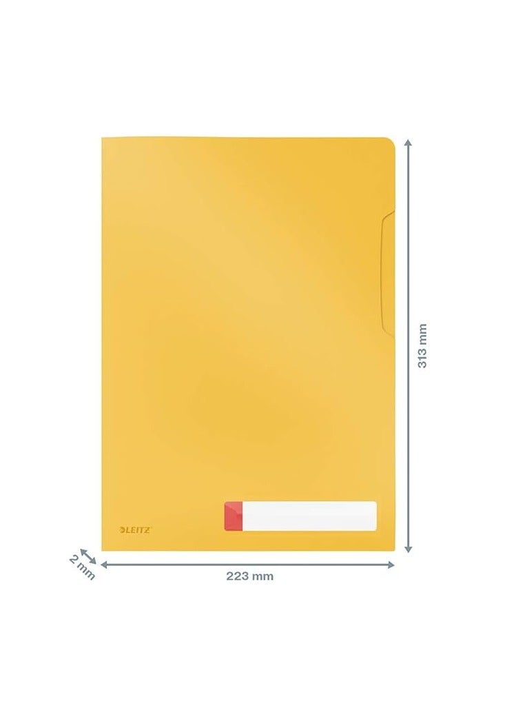 Leitz A4 Privacy Folder, 40 Sheet Capacity, Pack of 3, Cosy Range, Warm Yellow, 4708 - Image 4