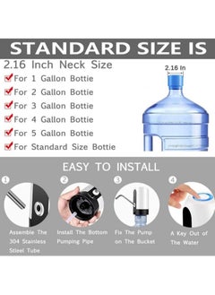 Generic Electric Automatic Portable Water Pump with USB Charging, Easy to Carry for 5-Gallon Water Bottles, for Home, Kitchen, Camping, Garage, Workshop, with Rechargeable Batteries and Bottled Drinking Water Distribution, Comes in Random Multi-Color  - Image 4