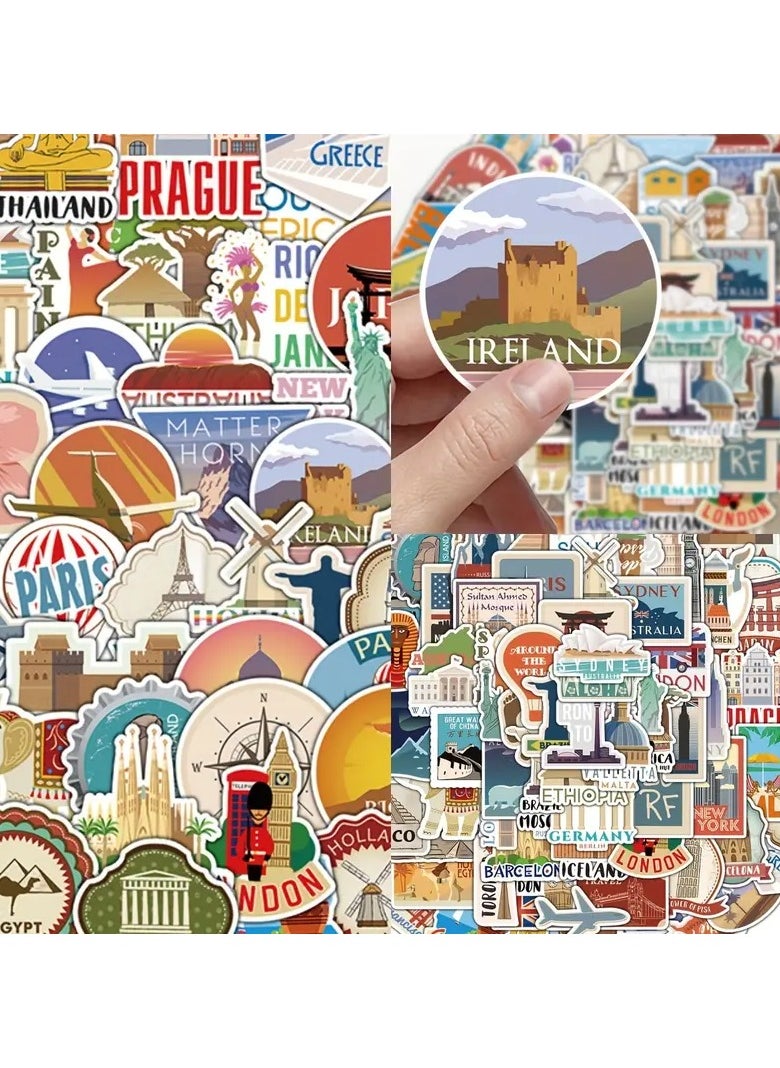 Goolsky 100pcs Global Travel City Series Graffiti Stickers - Vibrant Decorations for Windows, Helmets, Laptops, Desktops, and Water Cups - Durable, Waterproof, and Easy-to-Apply DIY Stickers for Creative Freedom  - Image 5