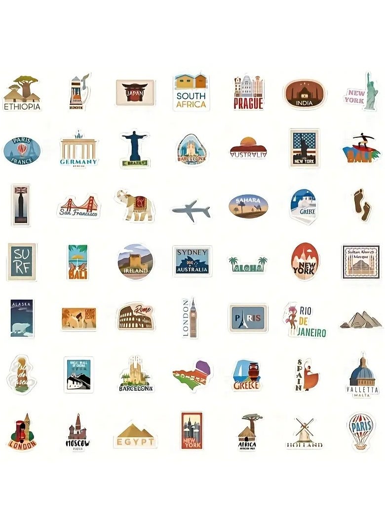 Goolsky 100pcs Global Travel City Series Graffiti Stickers - Vibrant Decorations for Windows, Helmets, Laptops, Desktops, and Water Cups - Durable, Waterproof, and Easy-to-Apply DIY Stickers for Creative Freedom  - Image 2