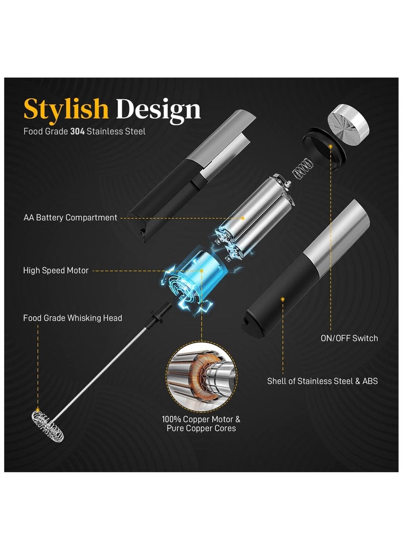 Milk Frother Handheld for Coffee, Battery Operated Electric Foam Maker, Mini Drink Mixer for Coffee, Matcha, Hot Chocolate, Latte, Cappuccino - Image 4