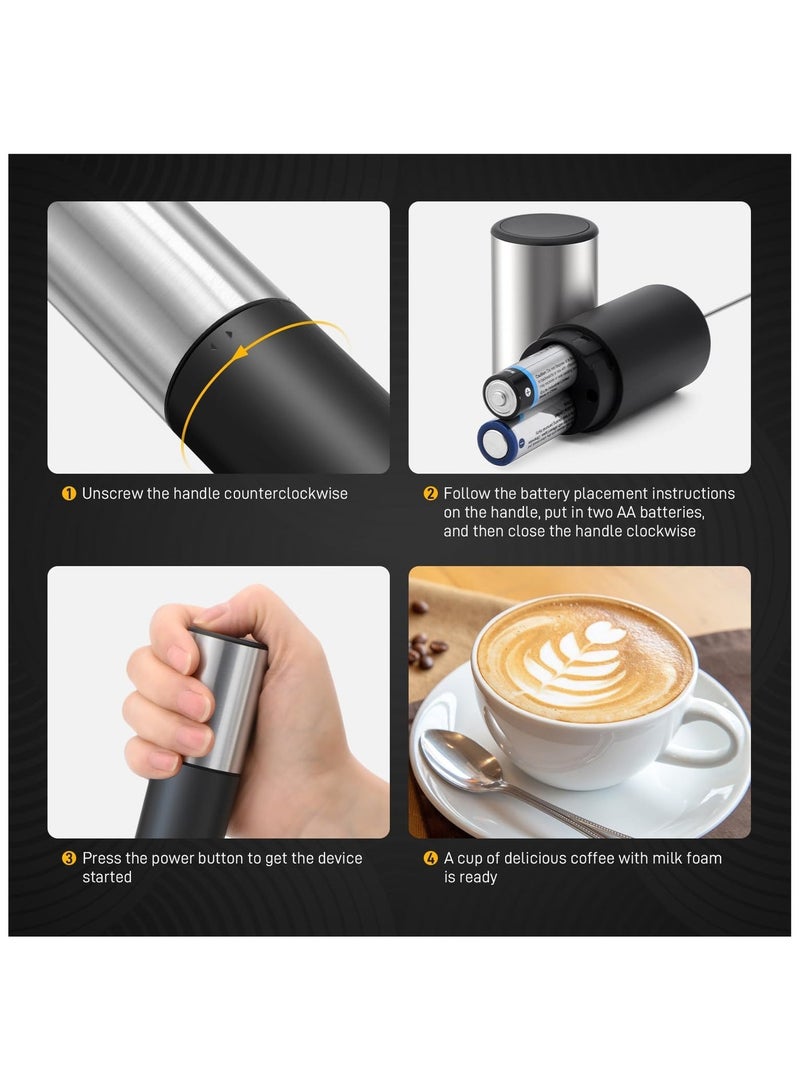Milk Frother Handheld for Coffee, Battery Operated Electric Foam Maker, Mini Drink Mixer for Coffee, Matcha, Hot Chocolate, Latte, Cappuccino - Image 3