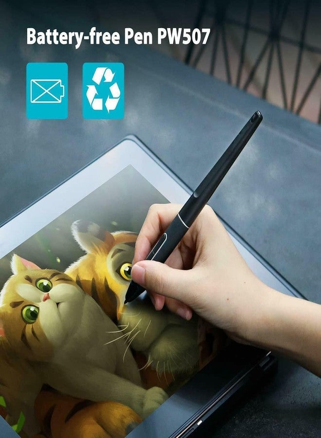 ciciglow PW507 Portable Graphic Tablet Pen, 8192 Level High Sensitivity Digital Stylus for Touch Screens, Smart Pencil, Black for Kamvas Pro 12/13/16/Kamvas 16/20 - Image 2