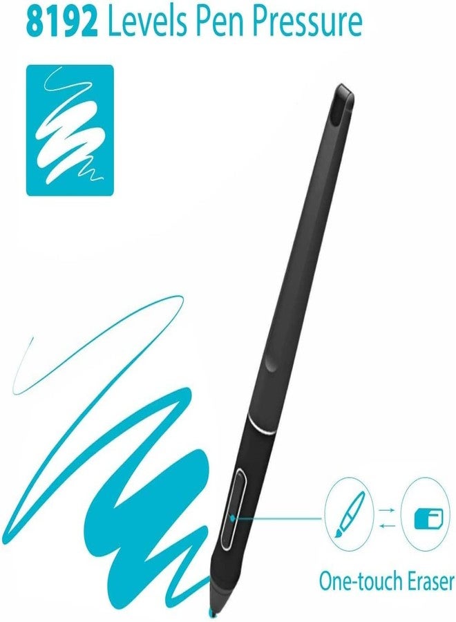 ciciglow PW507 Portable Graphic Tablet Pen, 8192 Level High Sensitivity Digital Stylus for Touch Screens, Smart Pencil, Black for Kamvas Pro 12/13/16/Kamvas 16/20 - Image 3