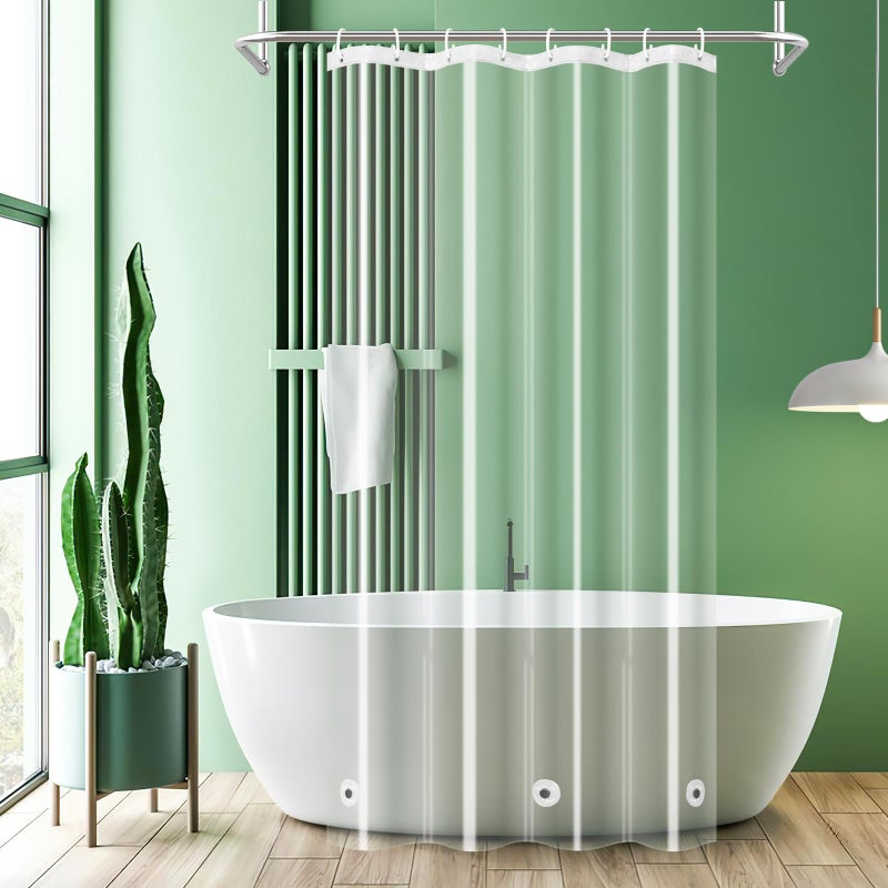 UFRIDAY Stall Clear Shower Curtain Liner 48 x 72 inchesHeavy Duty Liner Waterproof Transparent Shower Curtain for Bathroom PEVA with 3 Magnets Bottom