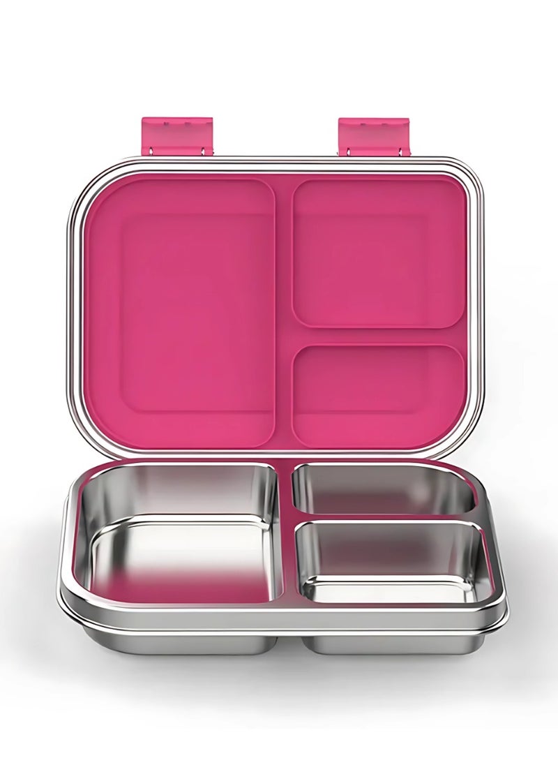 Generic Stainless Steel Bento Lunch box for kids & Adults, Insulated Stainless Steel Lunch box 3 Compartments for hot & cold meals, BPA-free, Leak-Proof  - Image 4