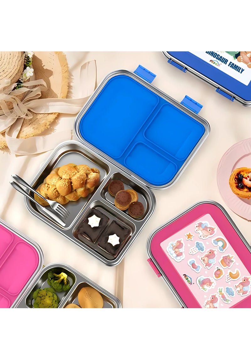 Generic Stainless Steel Bento Lunch box for kids & Adults, Insulated Stainless Steel Lunch box 3 Compartments for hot & cold meals, BPA-free, Leak-Proof  - Image 3