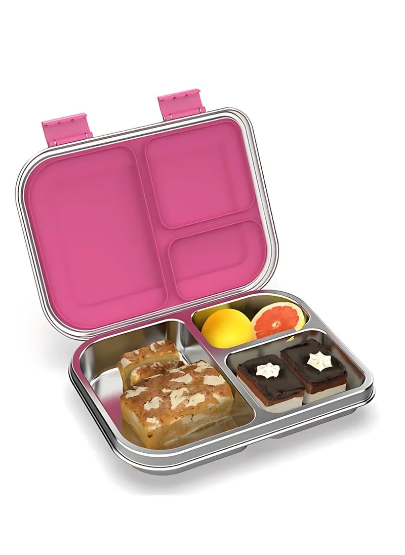 Generic Stainless Steel Bento Lunch box for kids & Adults, Insulated Stainless Steel Lunch box 3 Compartments for hot & cold meals, BPA-free, Leak-Proof  - Image 5