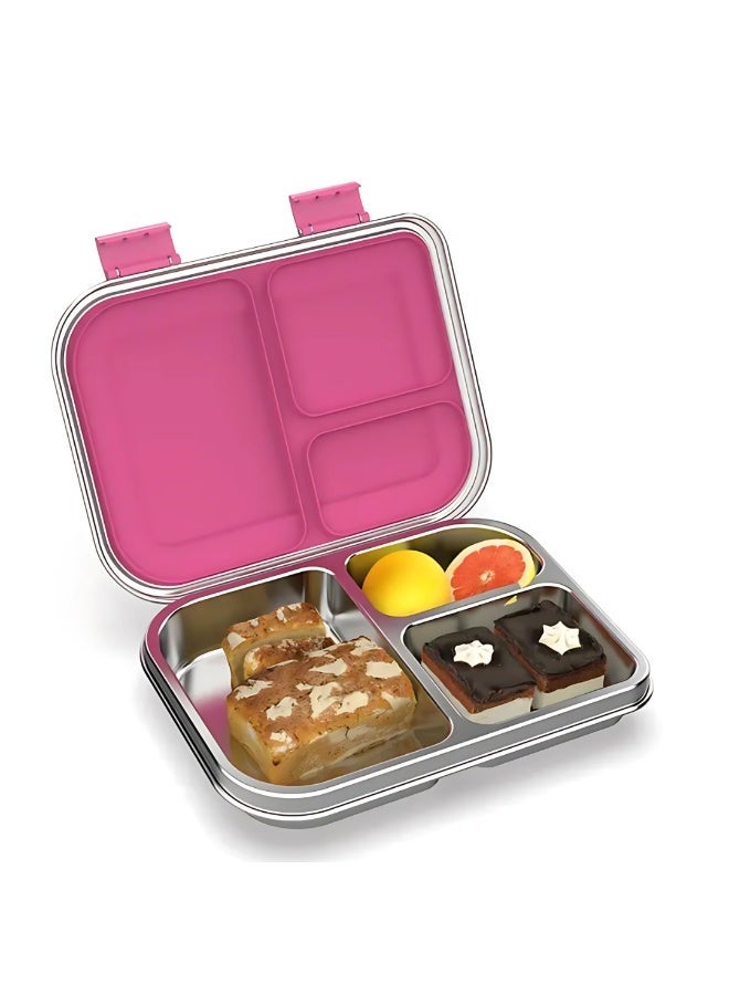 Aohellfe Stainless Steel Bento Lunch box for kids & Adults, Insulated Stainless Steel Lunch box 3 Compartments for hot & cold meals, BPA-free, Leak-Proof - Image 4