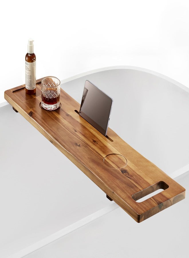 Tinamo Acacia Bathtub Caddy Tray Table | 39 x 9.75 x 2.5 Inch Large Bath Tub Tray Wooden | Anti-Tipping, Sustainable Tub Tray for Bathtub | Bathtub Accessories Holders for Bathtub (Acacia, 39x9.75) - Image 1