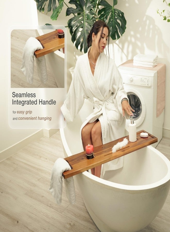 Tinamo Acacia Bathtub Caddy Tray Table | 39 x 9.75 x 2.5 Inch Large Bath Tub Tray Wooden | Anti-Tipping, Sustainable Tub Tray for Bathtub | Bathtub Accessories Holders for Bathtub (Acacia, 39x9.75) - Image 5