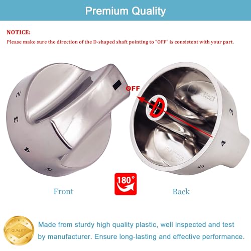 YMDparts 318282310 Surface Burner Knob Replacement Compatible with Some Frigidaire Kenmore Gas Range/Stove Replaces Part Numbers AP3774164, 1062940, AH979119, EA979119, PS979119 - Image 4