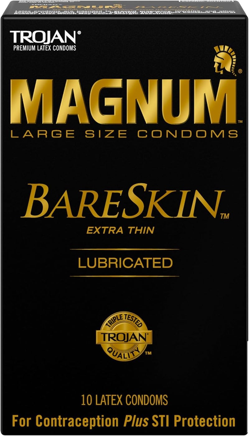 Trojan Magnum BareSkin Extra Thin Lubricated Condoms, 10 Count - Image 1