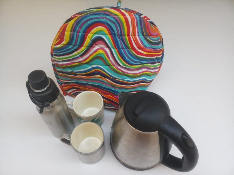 Malan Bai Mandala Tea Cozy Cover Lehriya Multi Hand Block Winter Tea Cozy Cotton Tea Kettle Warmer Pot Cover Hot Coffee Cover Handamde Kitchen Décor Brand: Malan Bai - Image 1