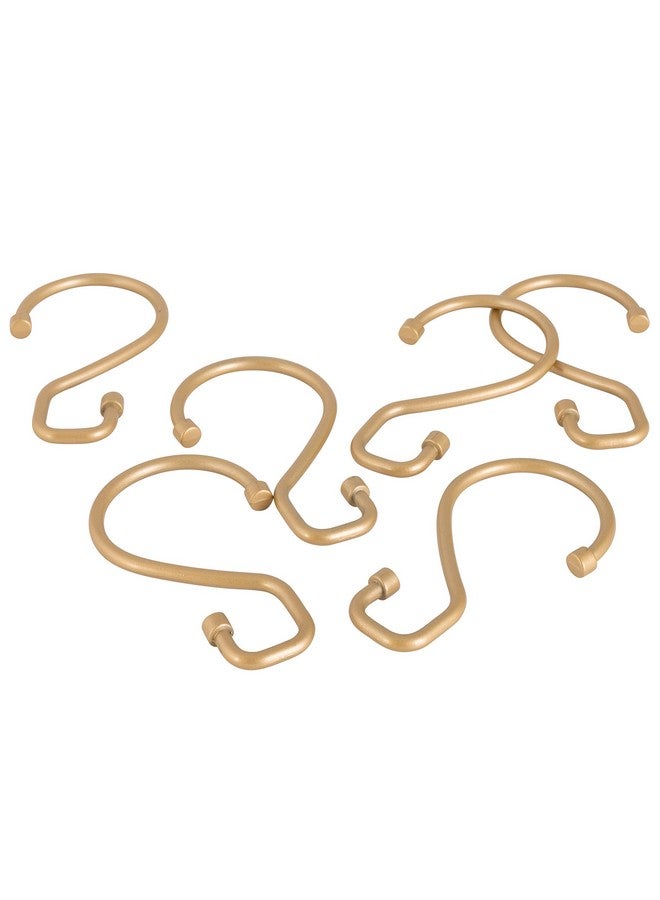 Bath Bliss Bath Bliss 12 Pack S-Hook Shower Curtain Rings | Bathroom | Metal S Shaped Hooks | Easy Glide | Easy to Install | Hang Mugs, Pans, Towels | Satin Gold  - Image 2