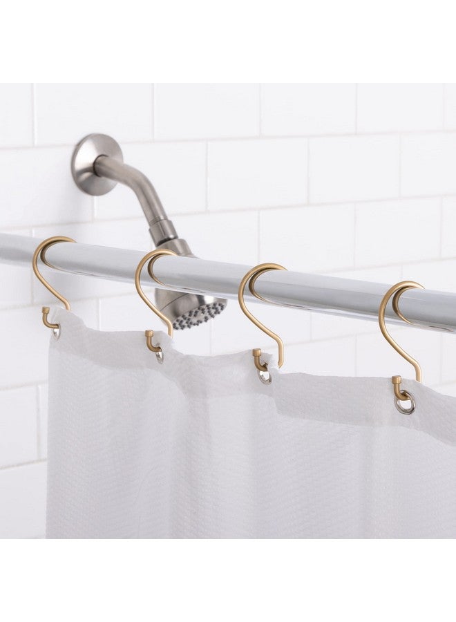 Bath Bliss Bath Bliss 12 Pack S-Hook Shower Curtain Rings | Bathroom | Metal S Shaped Hooks | Easy Glide | Easy to Install | Hang Mugs, Pans, Towels | Satin Gold  - Image 4