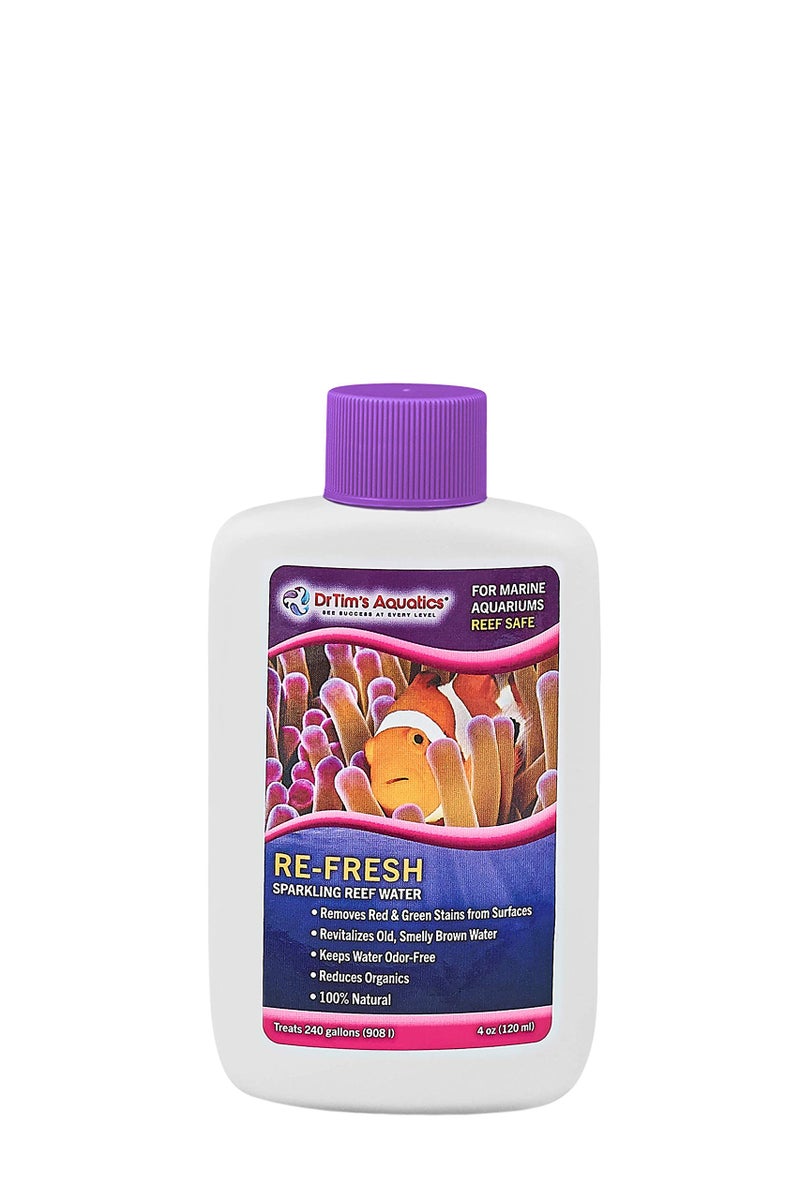 DrTim's Aquatics DrTimâ€™s Aquatics Reef, Nano and Sea Horse Aquaria RE-Fresh for Natural Fresh Sparkling Water â€“ For Fish Tanks, Aquariums â€“ Reduces Organics, Preserves Clean Waters, Odor Free â€“ 100% Natural â€“ 4 Oz. - Image 1