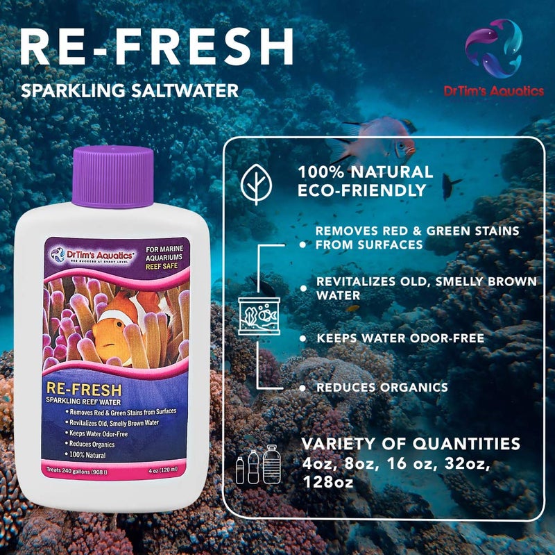 DrTim's Aquatics DrTimâ€™s Aquatics Reef, Nano and Sea Horse Aquaria RE-Fresh for Natural Fresh Sparkling Water â€“ For Fish Tanks, Aquariums â€“ Reduces Organics, Preserves Clean Waters, Odor Free â€“ 100% Natural â€“ 4 Oz. - Image 5