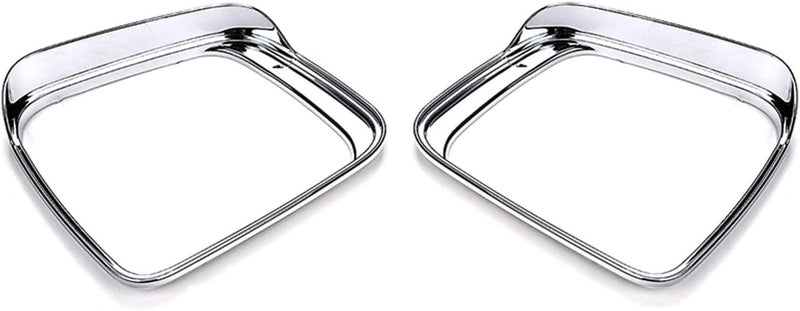 DEMULAX 2PCS ABS Chromed Rearview Mirror Eyebrow Shield Cover Trim - Image 1