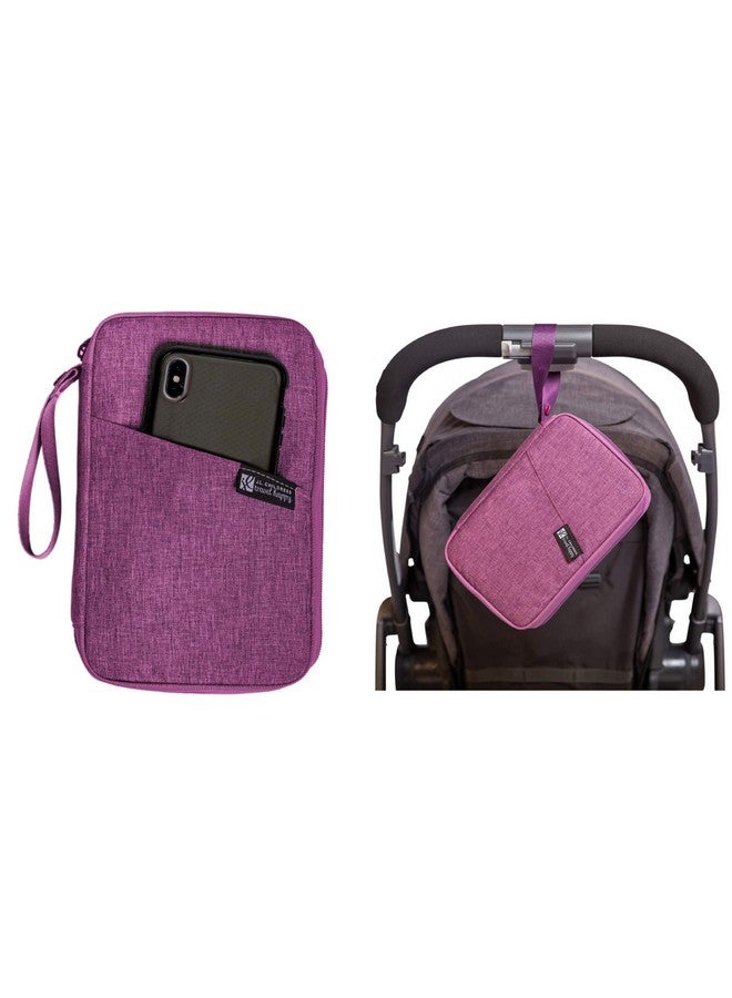 J.L. Childress J.L. Childress Healthy Habits On-The-Go Clutch with Baby Wipes Case, Hand Sanitizer, Travel Tissues - Organize and Carry PPE - Baby Wipes Container - Travel Clutch and Organizer - Berry  - Image 4