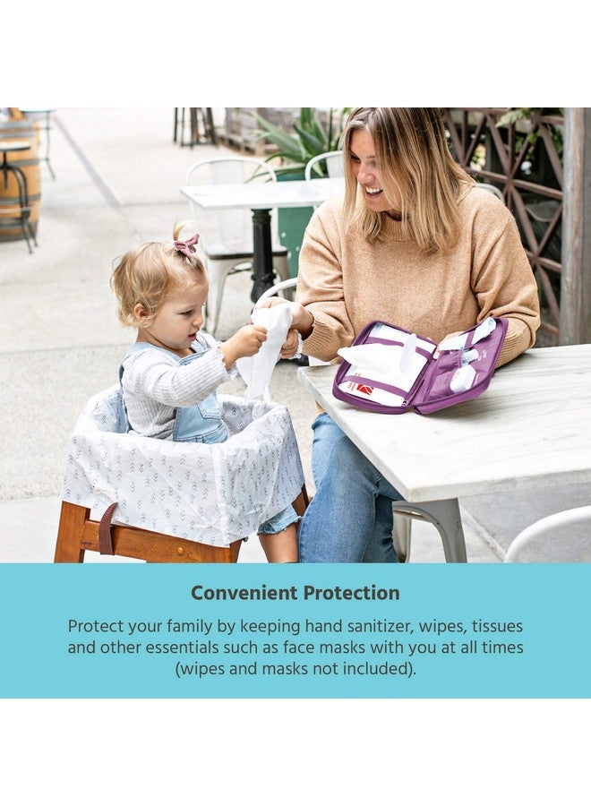 J.L. Childress J.L. Childress Healthy Habits On-The-Go Clutch with Baby Wipes Case, Hand Sanitizer, Travel Tissues - Organize and Carry PPE - Baby Wipes Container - Travel Clutch and Organizer - Berry  - Image 2