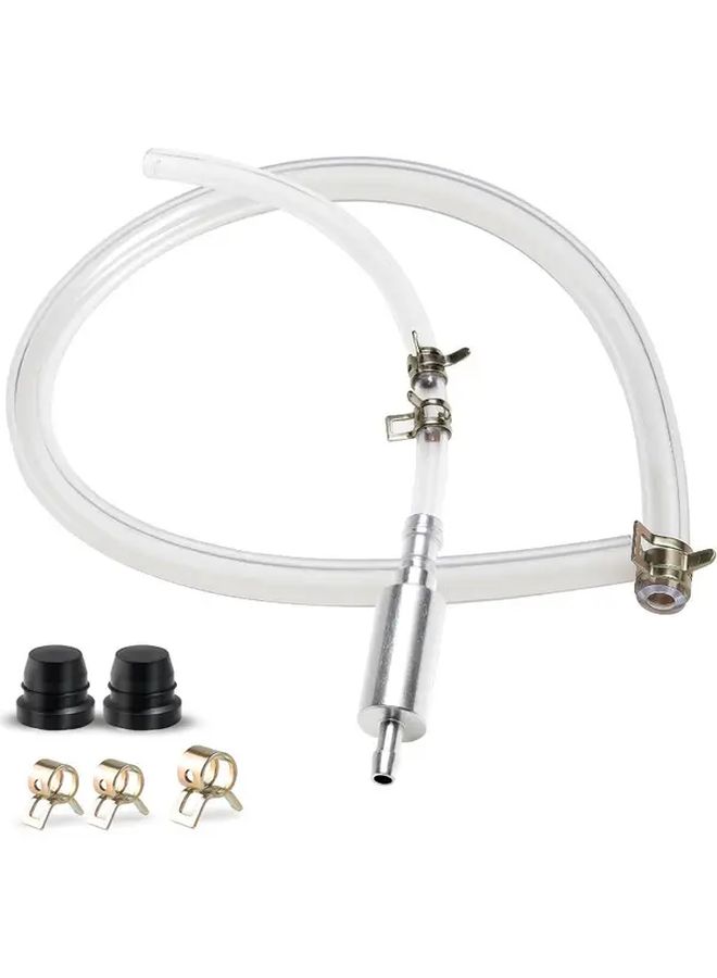 1 Set Heavy Duty Brake Bleeder Hose With Anti Backflow Check Valve And Spring Clamps - Image 1