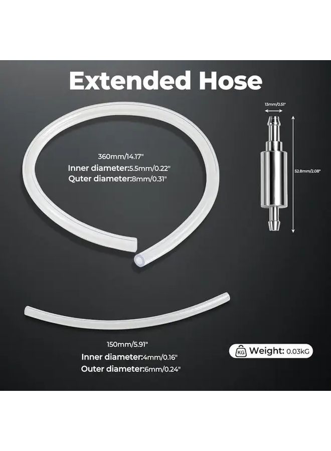 1 Set Heavy Duty Brake Bleeder Hose With Anti Backflow Check Valve And Spring Clamps - Image 2