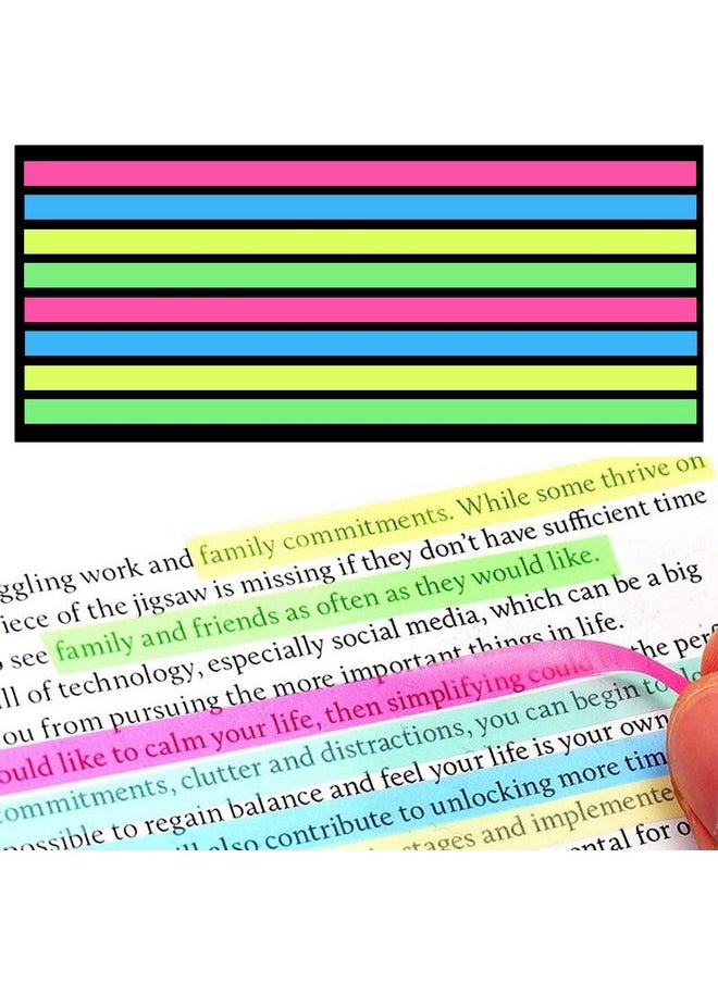 SpiderJuice SpiderJuice Clear Transparent Translucent Waterproof See Through Adhesive Aesthetic Small PET Plastic Sticky Notes Pads Tabs Flags Sets for Tracing Stuffs Book Annotation (NeonHighlighter)  - Image 1
