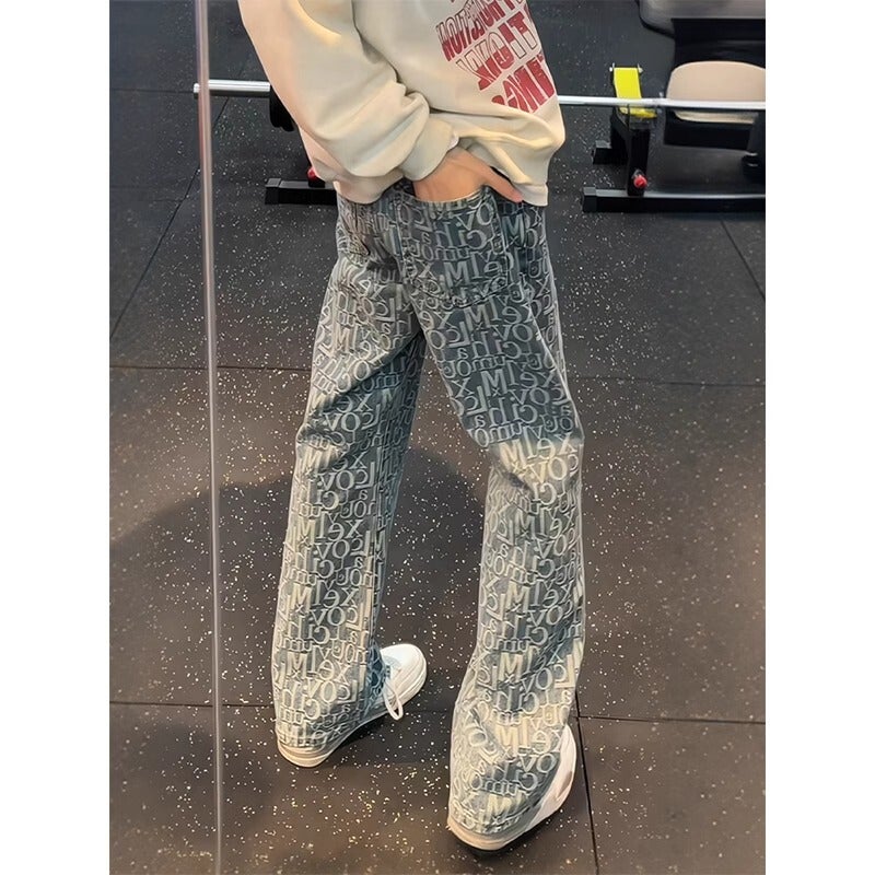 Unisex Classic Denim Jeans Loose Fit Daily Outdoor Wear - Image 1