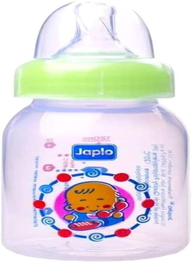 Japlo Japlo Round baby feeding Bottle with Anti-colic nipple & Lukewarm water mixer size 120 ml - green colour (card) 