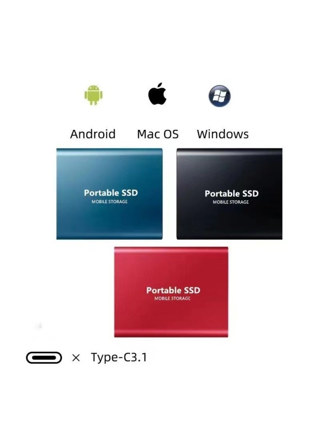 Generic High Capacity Ssd Mobile Solid State Drive 2tb1tb Metal Usb3.0 Portable External State Drive Digital Computer/u Disk/u Disk-Color:T5 Black-Capacity:2t (64g Expansion)  - Image 2