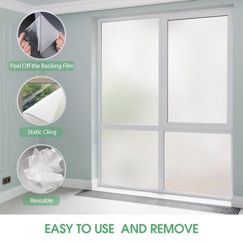 STATINT WINDOW FILMS STATINT Frosted Glass Window Film Privacy Sun Blocking UV Protection Window Clings Bathroom Non Adhesive Static Cling Glass Stickers for Home Office,17.3 Inch X 6.5 Feet - Image 4