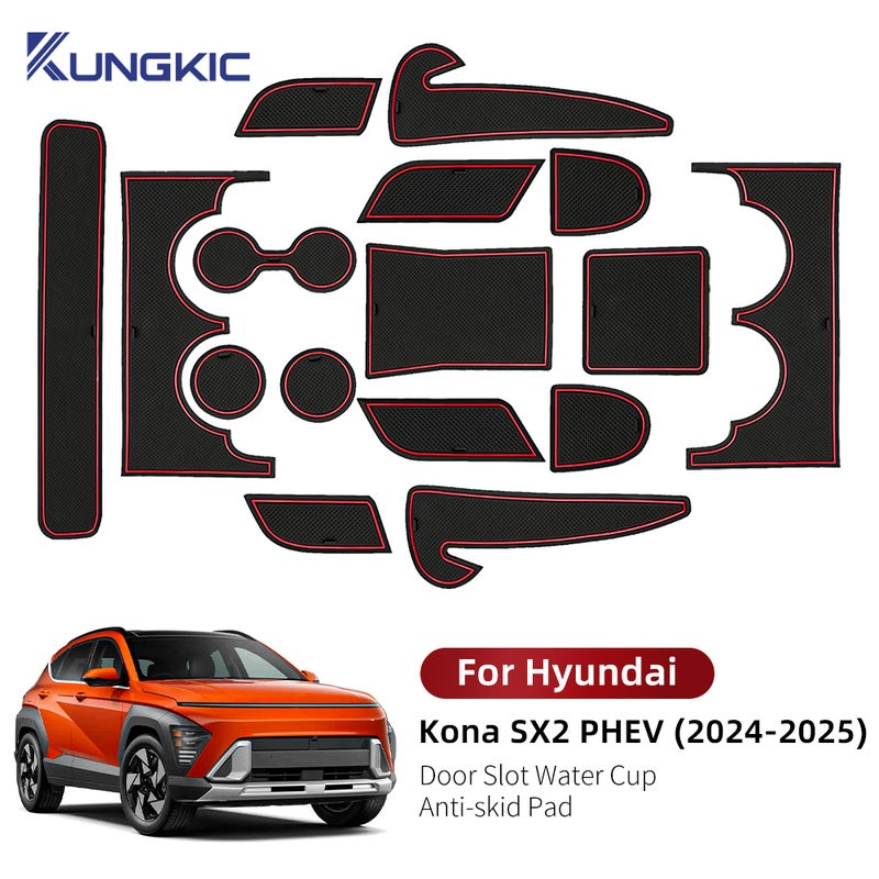 باد مانع للانزلاق لهيونداي كونا SX2 2024 2025 هايبرد PHEV حصيرة فتحة الباب إكسسوارات داخلية للسيارة LHD RHD - Image 2