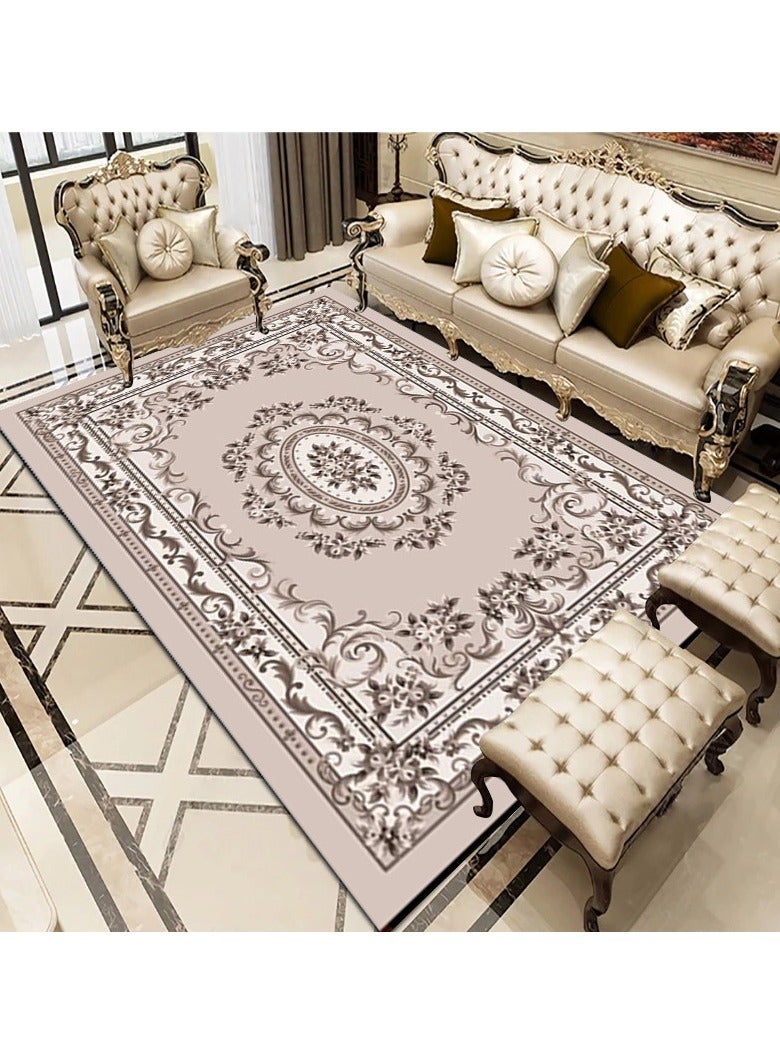 Loquat Polyester Fiber Rectangular Modern European Style Carpet - Image 1