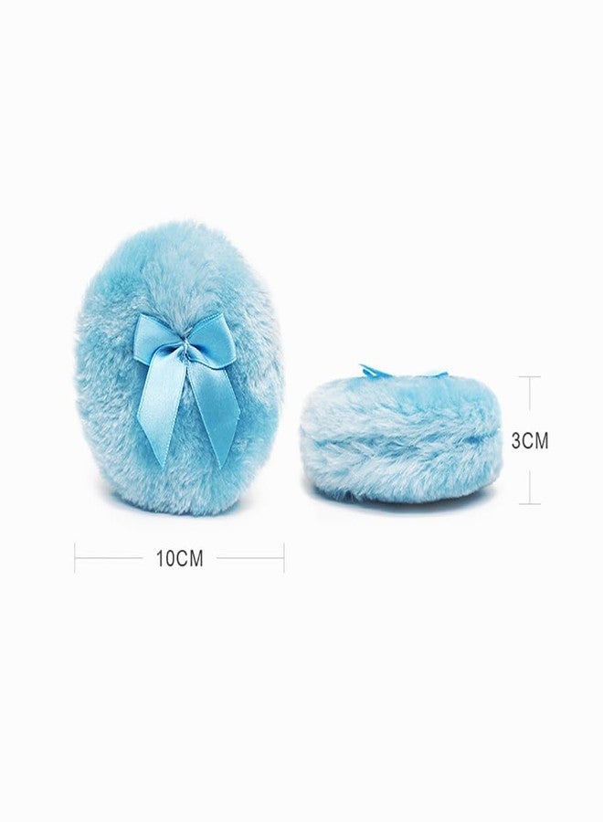 GSHLLO 2 قطع 4 بوصة كرات بودرة كبيرة رقيقة فائقة النعومة من الفيلور كرات بودرة للوجه والجسم قابلة لإعادة الاستخدام كرات بودرة فضفاضة قابلة للغسل كرات مكياج زغبية مع رباط وردي أصفر - Image 2