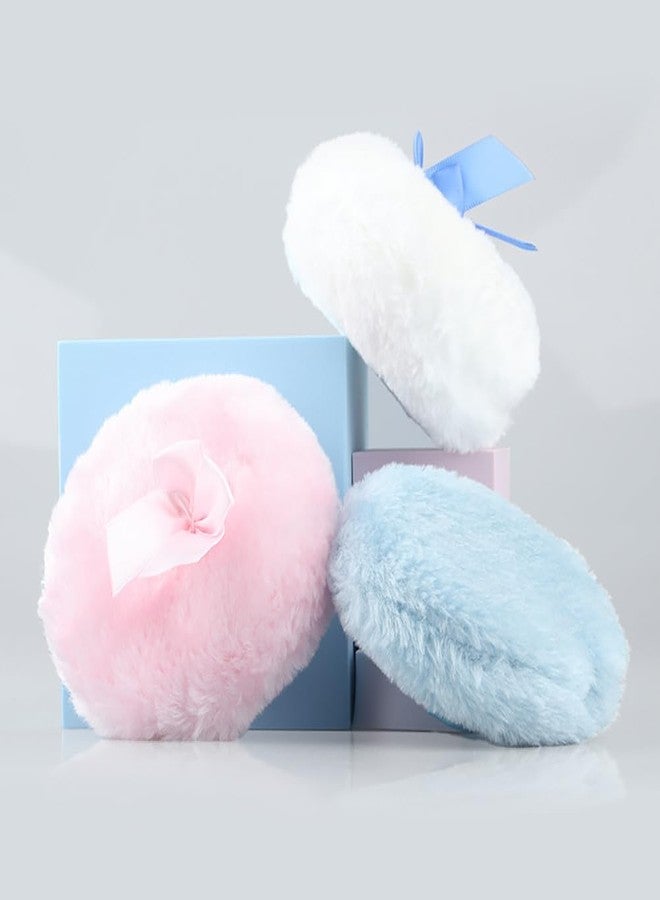 GSHLLO 2 قطع 4 بوصة كرات بودرة كبيرة رقيقة فائقة النعومة من الفيلور كرات بودرة للوجه والجسم قابلة لإعادة الاستخدام كرات بودرة فضفاضة قابلة للغسل كرات مكياج زغبية مع رباط وردي أصفر - Image 5