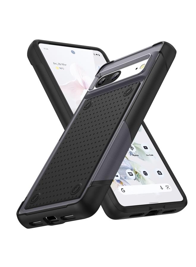 جرين تايجر جراب هاتف واقٍ مقاوم للصدمات من مادة TPU لهاتف Google Pixel 7 5G PC + (رمادي + أسود) - Image 1
