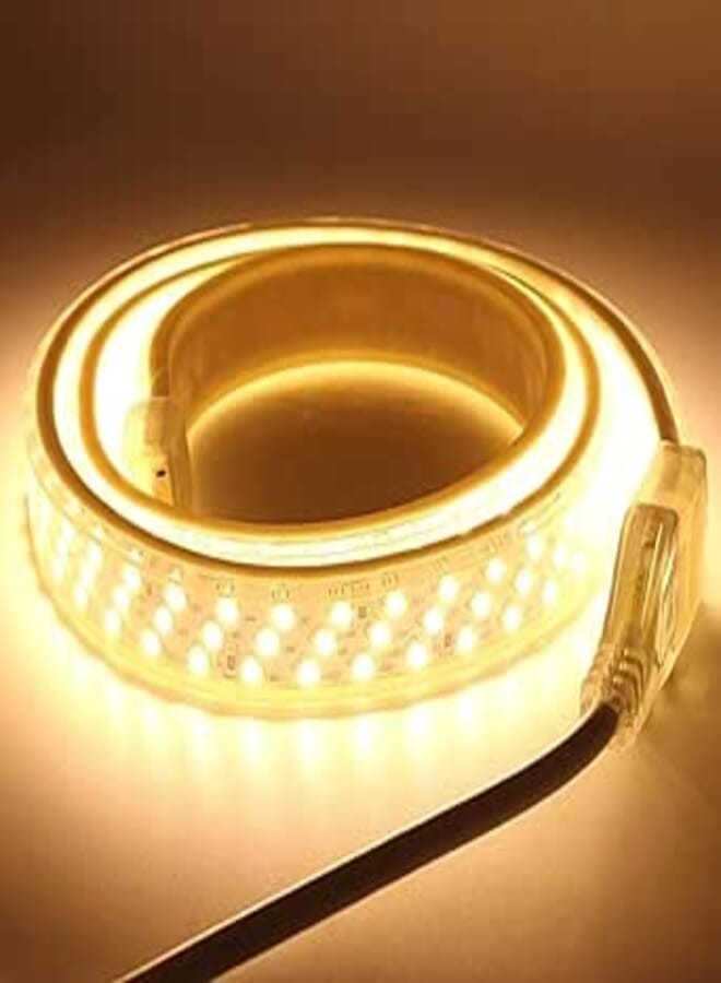 Triple Lines Waterproof LED Light Strip with Electric Socket, Warm Light, 3 meters