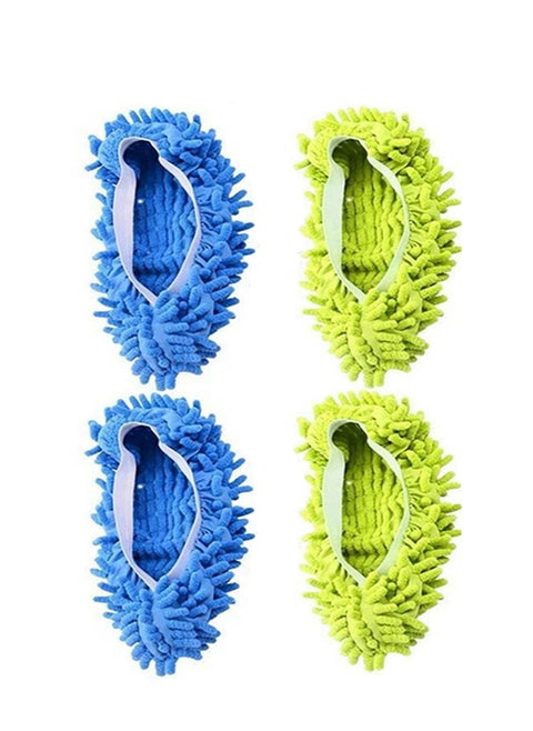 2-Pairs Dust Sock Cleaning Slippers,Mop Slippers for Floor Cleaning, Microfiber Dust Mop Slippers Covers Dust Hair Cleaner Foot Socks Mop Caps, Multi-Function Floor Cleaning Shoe Covers