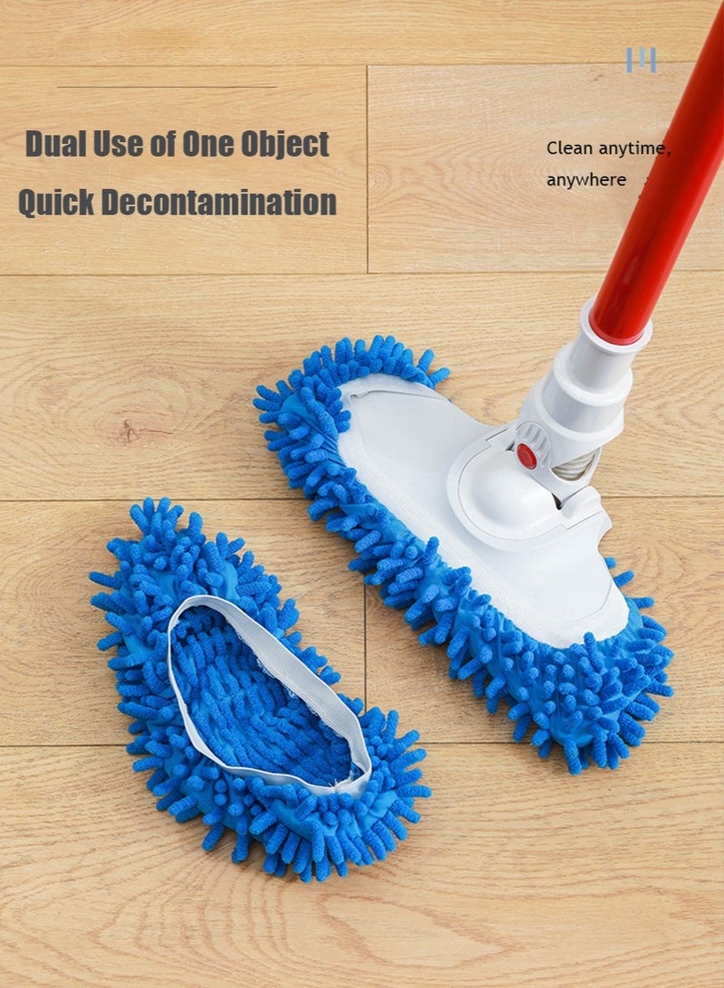 2-Pairs Dust Sock Cleaning Slippers,Mop Slippers for Floor Cleaning, Microfiber Dust Mop Slippers Covers Dust Hair Cleaner Foot Socks Mop Caps, Multi-Function Floor Cleaning Shoe Covers - Image 3