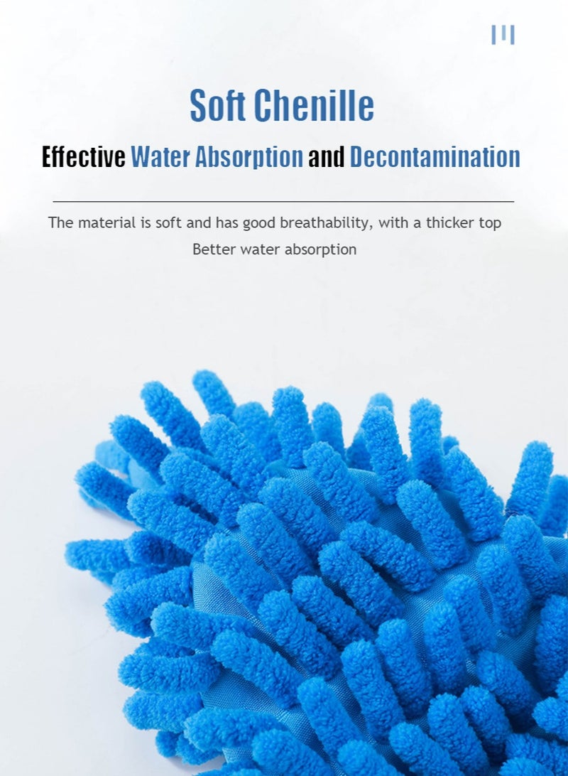 2-Pairs Dust Sock Cleaning Slippers,Mop Slippers for Floor Cleaning, Microfiber Dust Mop Slippers Covers Dust Hair Cleaner Foot Socks Mop Caps, Multi-Function Floor Cleaning Shoe Covers - Image 2