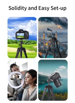Jmary Aluminum Extendable Tripod Stand With Phone Holder Compatible for all Cameras Cell Phones Projector Webcam Spotting Scopes portable Tripod for Photography and Video Recording (KP-2208)  - Image 5
