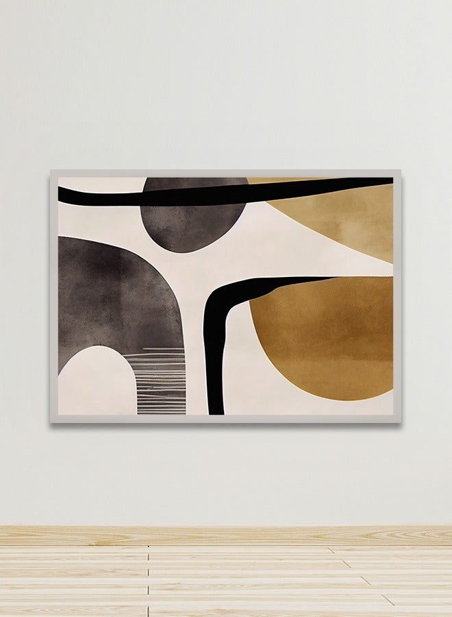 ماركتنا لوحة جدارية قماشية فنية لتزيين الحائط بتصميم الفن البوهيمي مع برواز فضي مجوف مقاس 120x80سم قطعة واحدة - Image 1