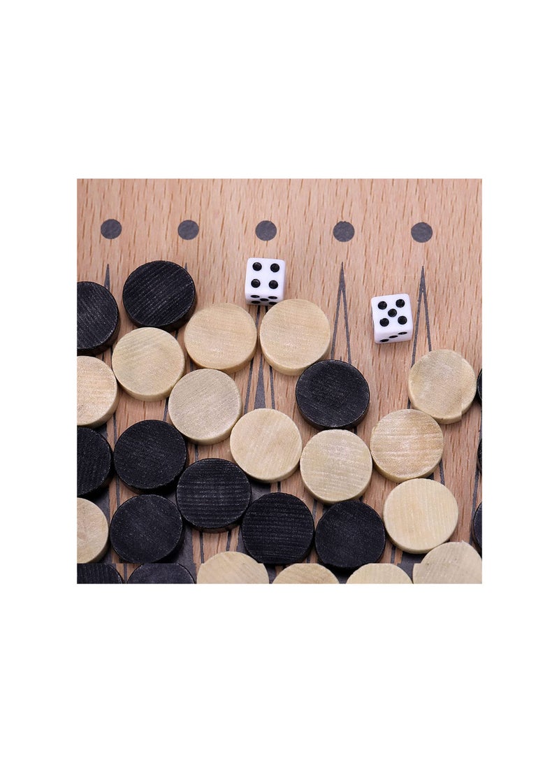 DeloPik Classic Wood Folding Chess Board 3 in 1 Wooden Chess, Checker and Backgammon Set - Image 5