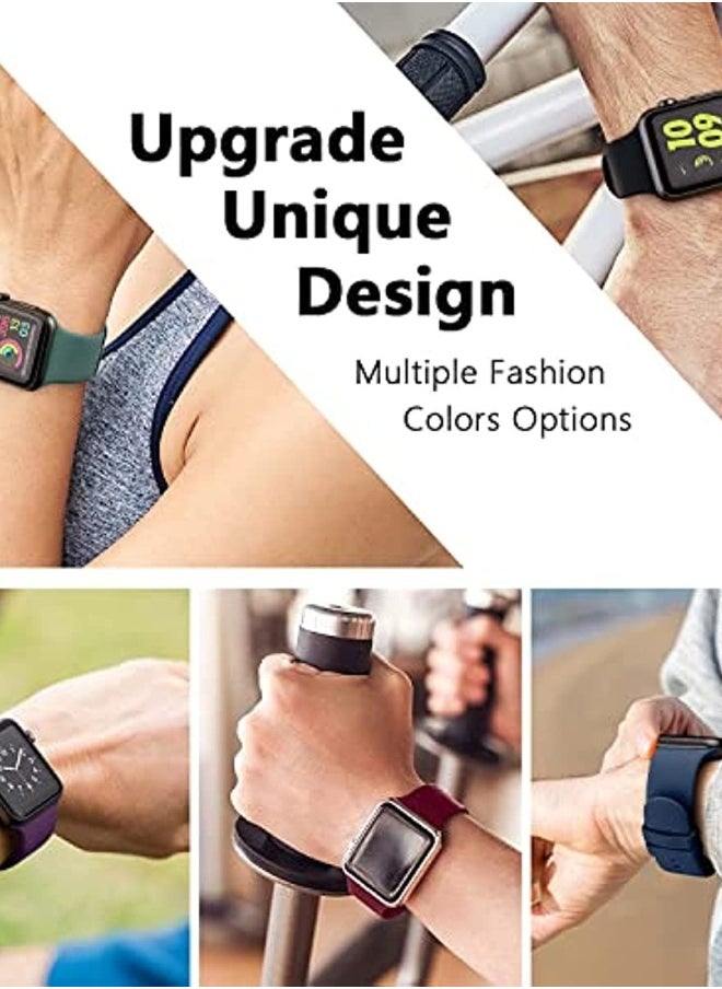 NIBEMINENT - Sport Bands Compatible with Apple Watch Band 38mm 40mm 41mm ,Soft Silicone Waterproof Strap Wristbands Compatible with iWatch Apple Watch Series 8 7 6 5 4 3 2 1 SE Women Men - Image 1